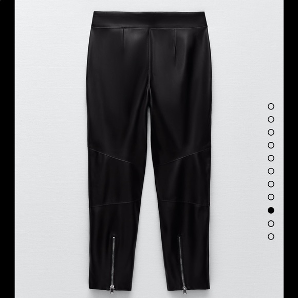 ZARA-NWT-Zippered faux leather pants - Picture 6 of 9